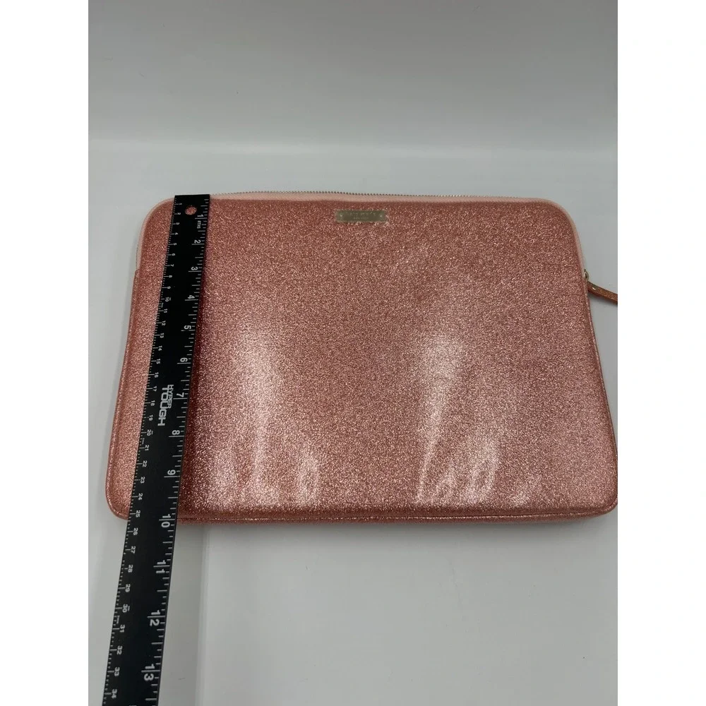 Kate Spade Rose Gold Glitter Padded Tablet Sleeve iPad Case Zip Cover